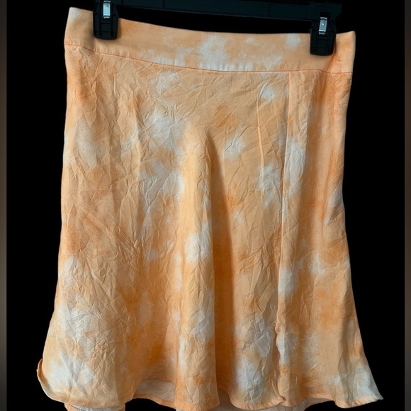Free People•Martine Flirt Peach Combo Textured Tie Dye Slit Mini Skirt Sz 6, EUC - Picture 9 of 17